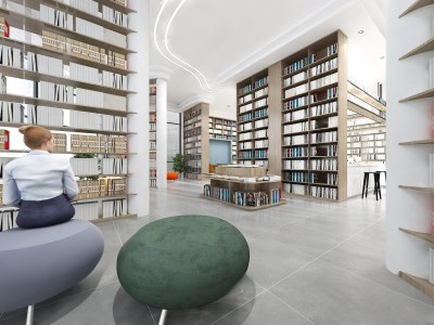 现代书店3D模型下载